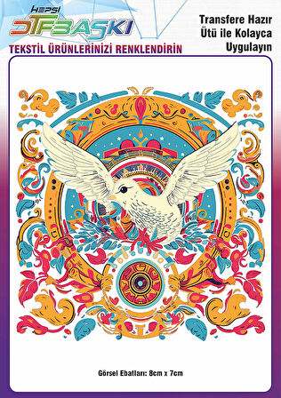 Ütü ile Yapışan Vintage Bohemian Tekstil Dtf Baskı