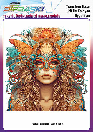 Ütü ile Yapışan Vintage Bohemian Tekstil Dtf Baskı