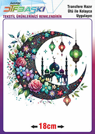 Ramazan ve İslam Ütü ile Yapışan Tekstil Transfer Baskı