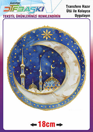 Ramazan ve İslam Ütü ile Yapışan Tekstil Transfer Baskı
