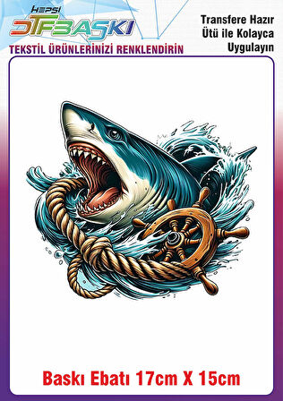 Köpek Balığı Ütü ile Yapışan Kumaş Tekstil Kıyafet Dtf Baskı