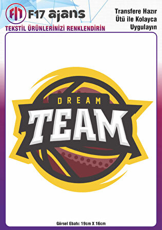 Ütü Ile Yapışan Tekstil Dtf Baskı Görseli Dream Team