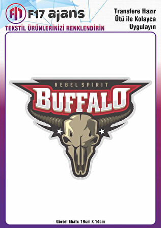 Ütü Ile Yapışan Tekstil Dtf Baskı Görseli Buffalo