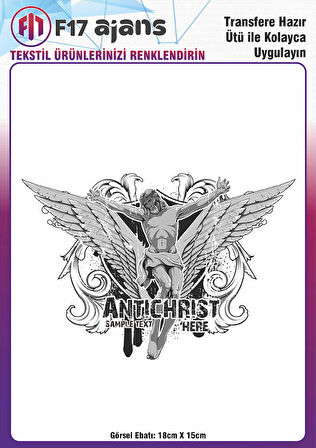Ütü Ile Yapışan Tekstil Dtf Baskı Görseli Antichrist