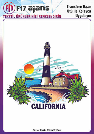 Ütü Ile Yapışan Tekstil Dtf Baskı Görseli California
