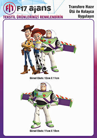 Ütü Ile Yapışan Tekstil Dtf Baskı Görseli Oyuncak Hikayesi Toy Story