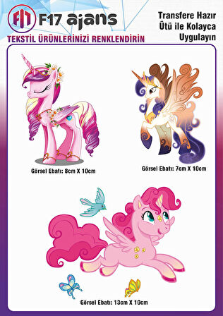 Ütü Ile Yapışan Tekstil Dtf Baskı Görseli My Little Pony Unicorn