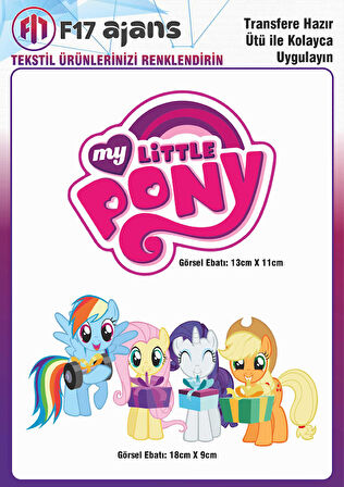 Ütü Ile Yapışan Tekstil Dtf Baskı Görseli My Little Pony Unicorn