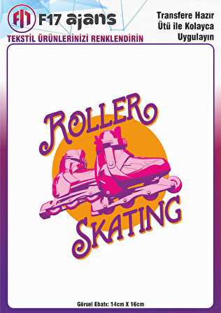 Ütü ile Yapışan Tekstil DTF Transfer Baskı Roller Skating