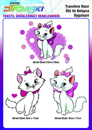 Sevimli Kedi Ütü ile Yapışan Tekstil DTF Baskı