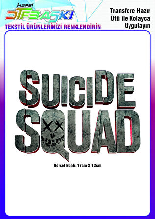 Suicide Squad Logo Ütü ile Yapışan Tekstil DTF Baskı