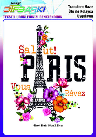 Salut Paris Ütü ile Yapışan Tekstil DTF Baskı