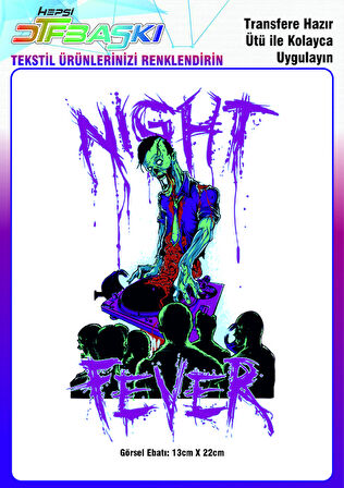 Dj Night Fever Ütü ile Yapışan Tekstil DTF Baskı