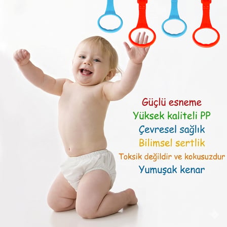 Microcase Bebek Beşiği Ve Oyun Parkı İ̇Lk Adım Ayağa Kalkma Yardımcı Tutamaç Halkası - Güvenli Bebek Jimnastik Halkası 1 Adet - Al5889