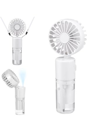 F2 Su Buharı Püskürtmeli Mini Fan Taşınabilir Sulu Buharlı El Vantilatörü Su Hazneli Mini Fan Şarjlı Pervane Boyun Askı İpli Mini Klima
