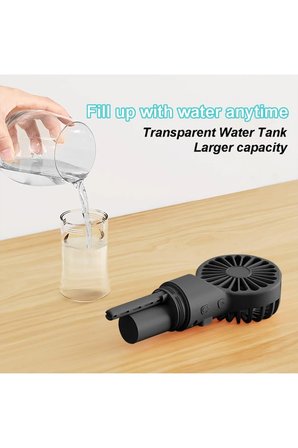 F2 Su Buharı Püskürtmeli Mini Fan Taşınabilir Sulu Buharlı El Vantilatörü Su Hazneli Mini Fan Şarjlı Pervane Boyun Askı İpli Mini Klima