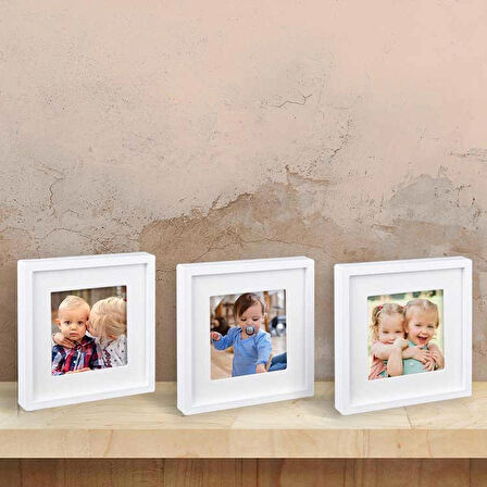 Nobbystar Yapışkanlı Sök-Tak Paspartulu Beyaz 14x14cm POLA Kare Fotoğraf Çerçevesi - 3'lü Paket