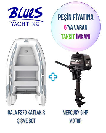 GALA F270 ALÜMİNYUM TABANLI + MERCURY 6HP