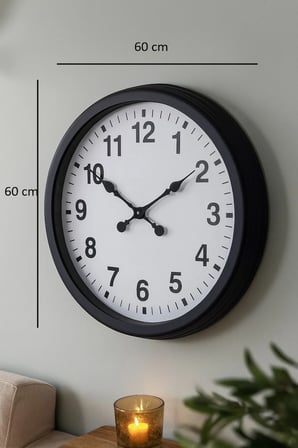 60 cm Siyah Metal Duvar Saati iegxx