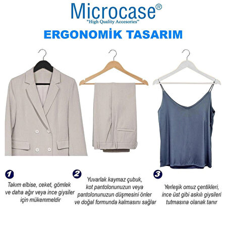 Microcase Ahşap Görünümlü Plastik Elbise Askısı A Kalite 10 adet  KAHVERENGİ AL4493