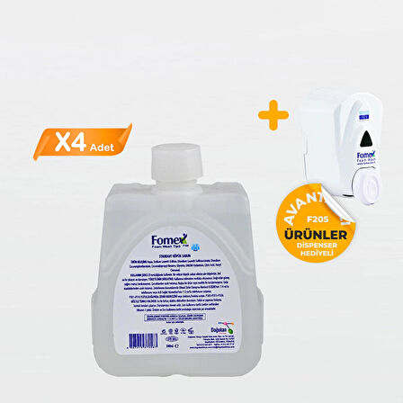 F303 Köpük Sabun 500 ml Standart 4 Adet +1 Adet Dispenser