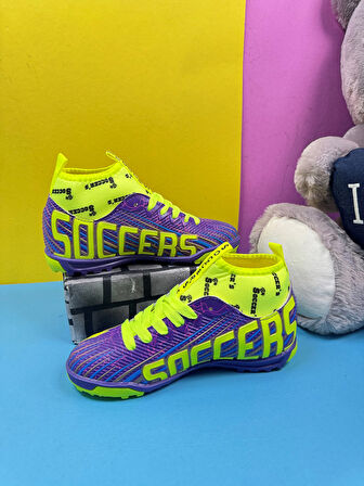  Erkek Çocuk Halısaha Çoraplı Çivisiz Futbol Spor Ayakkabısı F35HS