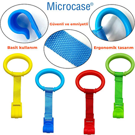 Microcase Çok Amaçlı Bebekler için Tutunma Ayağa Kalkma Yürümeye Yardımcı Aparat Askılık 3 Adet MAVİ AL5357