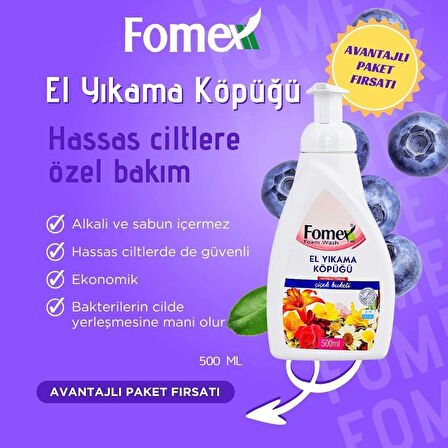 F401 Antibakteriyel Köpük Sabun 500 ml Pompalı 6 Adet +F109 Köpük Sabun 1000 m