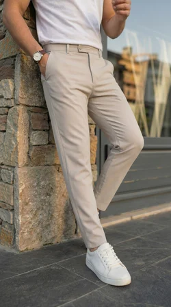 Erkek Slim Fit Dilli Kumaş Pantolon