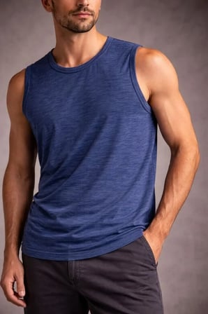 Marsilyan Erkek Atlet İndigo 2XL Basic Spor Üst Günlük Ve Fitness Kullanımına Uygun