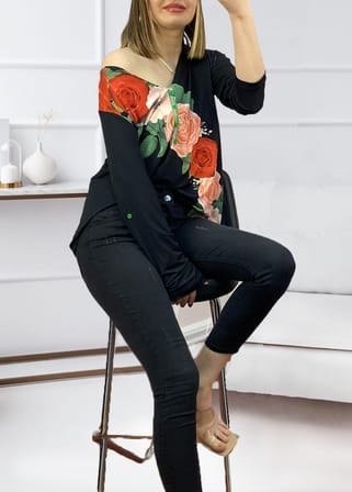 Marsilyan Kadın Jean Siyah Yüksek Bel Slim Fit Yıpratmalı