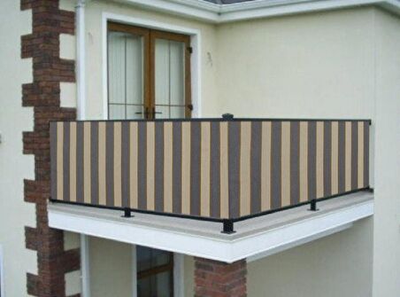 Ceylan Home Balkon Demiri Perdesi Kuş Gözü Gri Krem 950x80