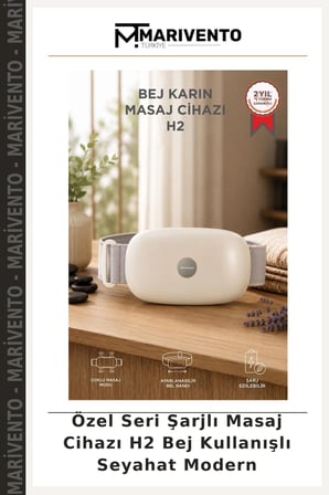 Özel Seri Şarjlı Masaj Cihazı H2 Bej Kullanışlı Seyahat Modern