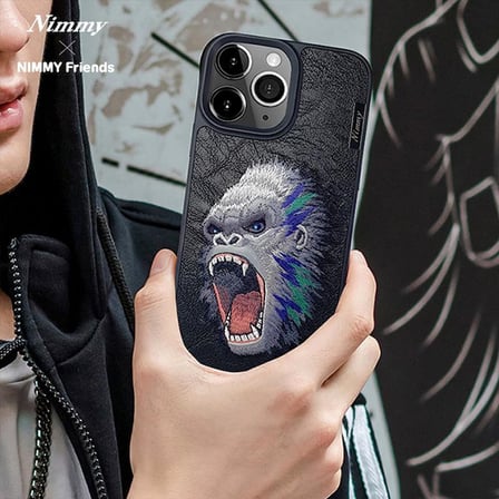 Özel Seri Cihaz Giysisi Mobil Koruma iPhone 14 Pro Max King Kong Desenli Kılıf 3D
