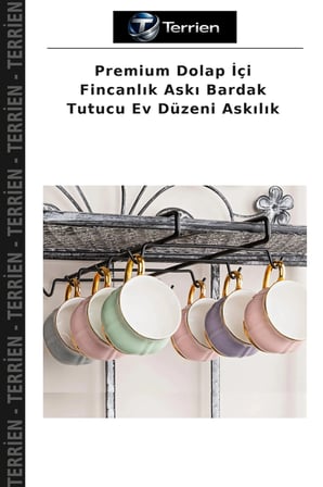 Premium Dolap İçi Fincanlık Askı Bardak Tutucu Ev Düzeni Askılık