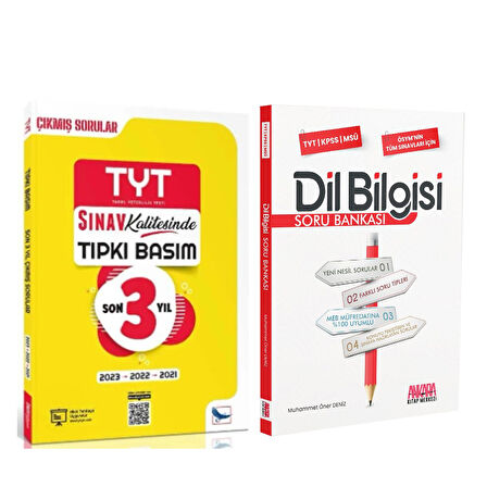Sınav Yayınları TYT Son 3 Yıl Tıpkı Basım Çıkmış Soru ve AKM Dil Bilgisi Soru Bankası Seti 2 Kitap