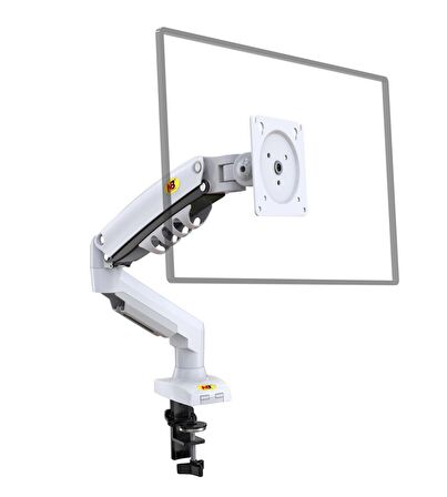 Nb North Bayou F80 17"-30" Amortisörlü 2-9 kg Monitör Standı 2023 White Edition