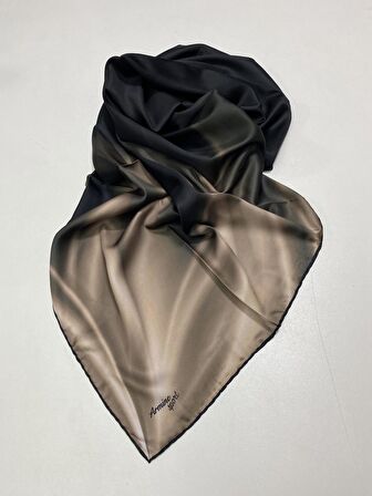 Armine Sport twill (tivil) Eşarp Yeni Sezon Degrade Geçişli Haki Siyah