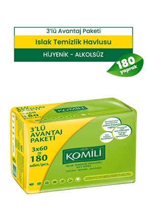 Islak Havlu 3X60 - 180 Yaprak