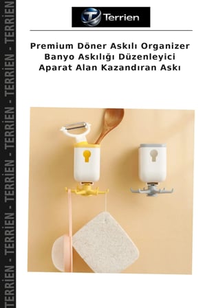 Premium Döner Askılı Organizer Banyo Askılığı Düzenleyici Aparat Alan Kazandıran Askı