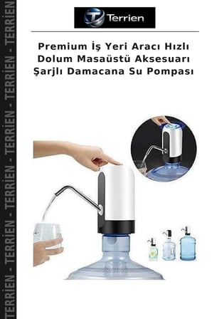 Premium İş Yeri Aracı Hızlı Dolum Masaüstü Aksesuarı Şarjlı Damacana Su Pompası