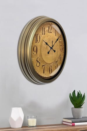 Bronz Nostalji 40 Cm Metal Eskitme Duvar Saati iegxx