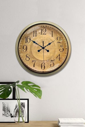 Bronz Nostalji 40 Cm Metal Eskitme Duvar Saati iegxx