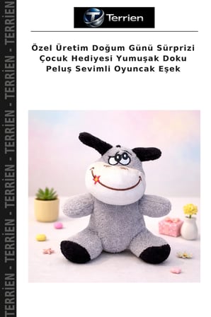 Özel Üretim Doğum Günü Sürprizi Çocuk Hediyesi Yumuşak Doku Peluş Sevimli Oyuncak Eşek