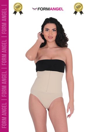 #Korse Yüksek Bel Vücut Karın Mide Şekillendirici Külot Fermuarlı Toparlayıcı Slip Korse - 4 Adet