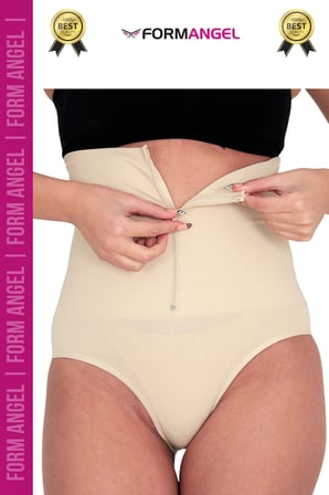 #Korse Yüksek Bel Vücut Karın Mide Şekillendirici Külot Fermuarlı Toparlayıcı Slip Korse - 5 Adet