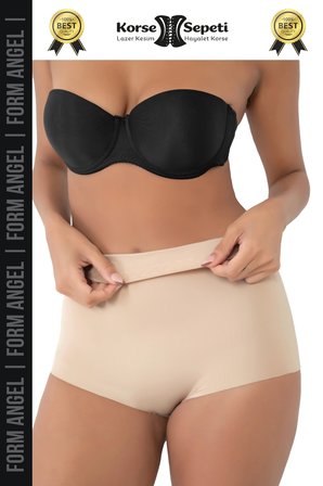 #Korse İz Yapmayan 2 Beden Küçülten Kaymaz Toparlayıcı Lazer Kesim Slip Korse - 4 Adet