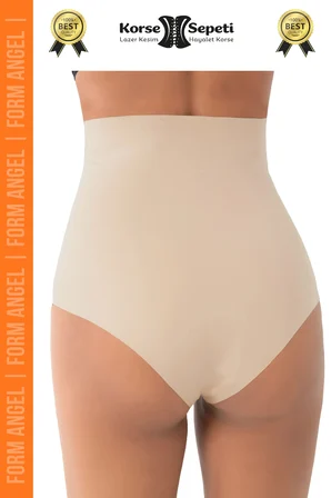 #Korse Toparlayıcı Kaymaz 2 Beden Küçülten Kadın Lazer Kesim Yüksek Bel Slip Korse - 1 Adet