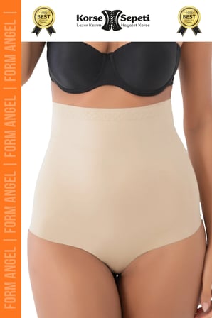 #Korse Toparlayıcı Kaymaz 2 Beden Küçülten Kadın Lazer Kesim Yüksek Bel Slip Korse - 1 Adet