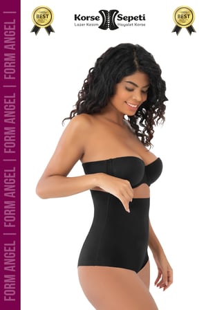 #Korse Toparlayıcı Kaymaz 2 Beden Küçülten Kadın Lazer Kesim Yüksek Bel Slip Korse - 5 Adet